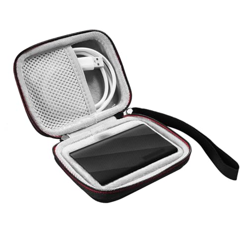 HASTHIP® Hard Carrying Case for Samsung T9 Portable Solid State Drives 1TB 2TB 4TB Storage Case for Solid State Drive EVA Waterproof SSD Travel Bag Accessory Bag with Handstrap, No SSD Included, Black