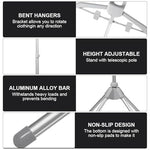 HASTHIP® Foldable Garment Clothes Drying Rack, Adjustable Hanging Ironing Machine Hanger, 62.9 Inch Aluminum Alloy Clothes Hanger Bracket with 4 Leg Stable Base, for Coat, Dress and Suit