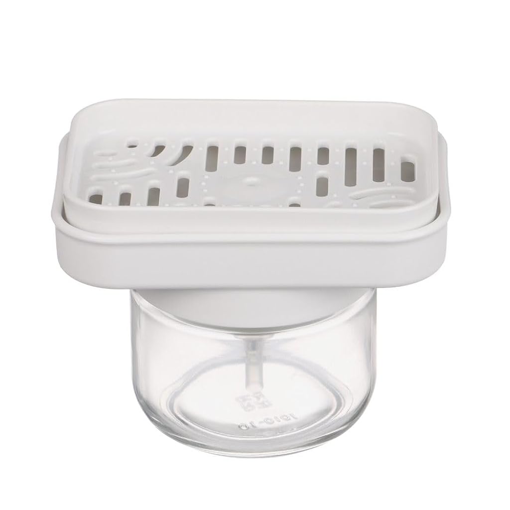 HASTHIP® 2 in 1 Glass Dish Soap Dispenser for Kitchen Sink-White