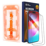 HASTHIP® Compatible with iPhone 13 2pcs HD Screen Protectors Anti-scratch Tempered Glass Screen Protector with Screen Alignment Tool & Accessories Pack
