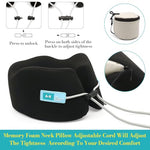 HASTHIP® Memory Foam Travel Neck Pillow, Soft U-Shape Cushion for Head Support, Packable Sleeping Pillow with Storage Pouch for Airplane, Car, Office, Flight, and Travel