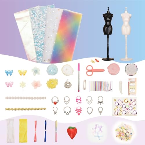 HASTHIP® Fashion Designer Kit for Girls Creativity DIY Arts & Crafts Kit for Kids with Fashion Design Sketchbook