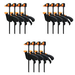 HASTHIP® 12PCS Quick Grip Clamp for Woodworking with Heavy Duty Bar Clamps Two-Way Fixed F Clips for Glass Welding Works and DIY Projects Release