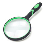 HASTHIP® Black Magnifying Glass for Reading - 5X Magnification with 100mm Real Glass Lens, Ergonomic Anti-Slip Handle Magnifier for Seniors & Kids, Shatterproof Magnifying Lens for Books & Hobbies