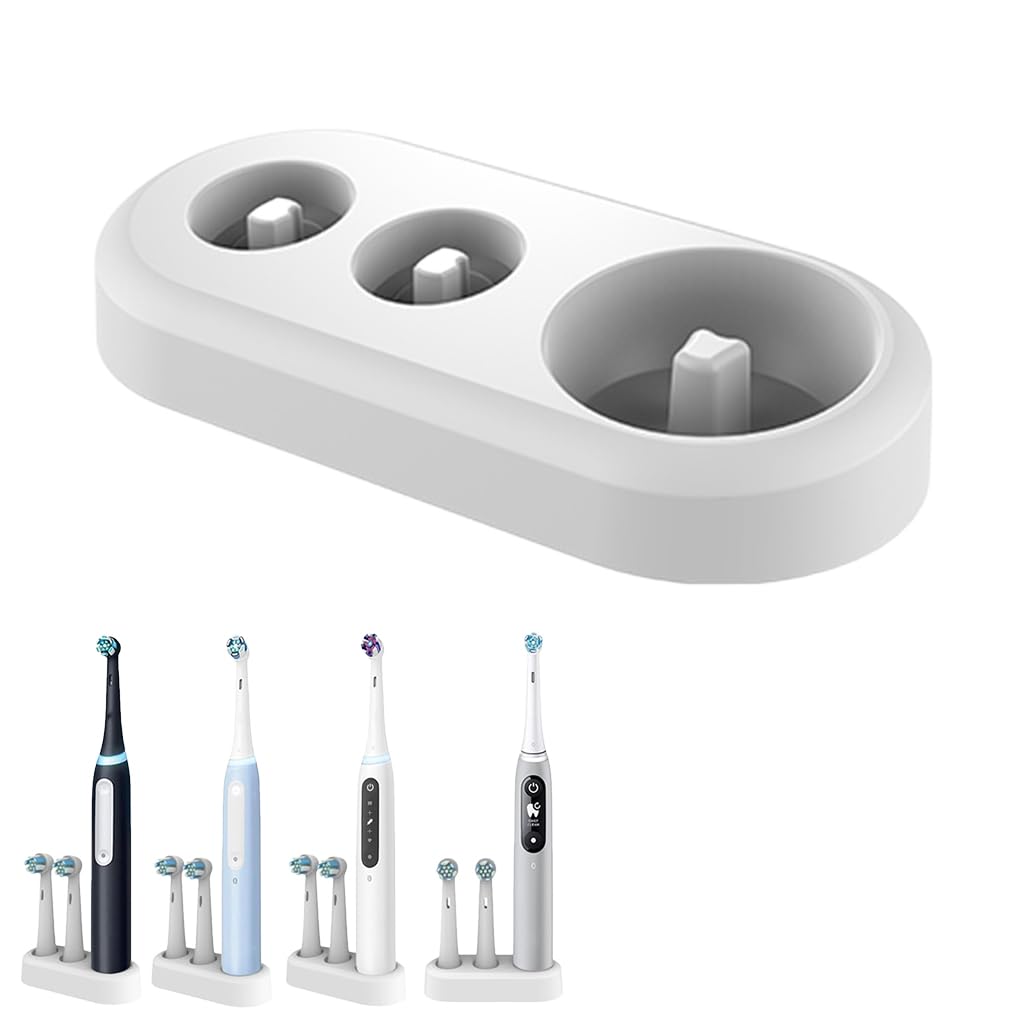 HASTHIP Electric Toothbrush Holder Stand for Bathroom Countertop with 2 Head Slots | Freestanding Organizer