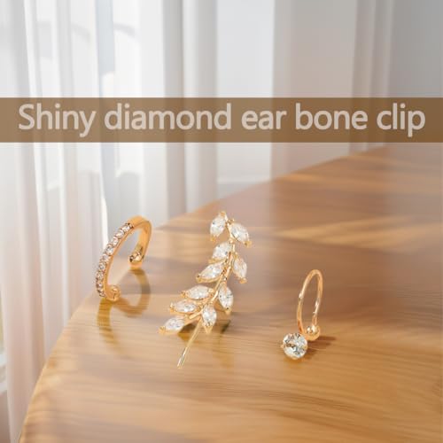 HASTHIP® Ear Cuffs sin Perforación, Pendientes Clip-On Modernos y Cómodos para Mujer y Niña, Joyería Versátil de Alta Calidad, Idea de Regalo Elegante