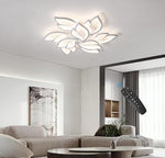 HASTHIP® Modern Ceiling Light,28.3in Dimmable LED Flush Mount Ceiling Lamp,75W Acrylic Petals Chandelier Lighting Fixture with Remote Control for Living Room Bedroom Dining Room (White)