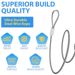 HASTHIP® 10PCS 3.3ft Hanging Pot Wire Rope for Plants Flower 2mm Dia Utility Loop-ended Steel Ropes for Lights Decorations Paintings Multipurpose Hangers Indoor Outdoor