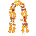 HASTHIP® 78.7 inch Halloween Maple Garland for Door, Window, Handrail, Realistic Autumn Leaves Decoration for Fall, Thanksgiving & Halloween
