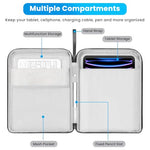 HASTHIP® 12.9 inches Tablet Sleeve with Handlefor iPad Waterproof Travel Zipper Bag with Utility Mesh Pocket Travel Accessories Bag Universal Tablets Pad Organizer Bag, Black
