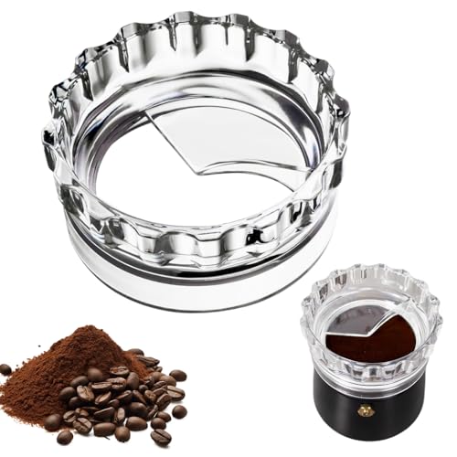 HASTHIP® Ground Coffee Leveler Tool for Moka Pot, 2.83 Inch Clear Crown Distributor Ring, Powder Leveling Accessory for 4-6 Cup Coffee Makers