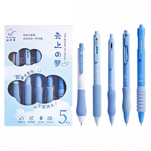 HASTHIP® Click Pens-5Pcs Stylish Gel Pens, Smooth Writing Pen,