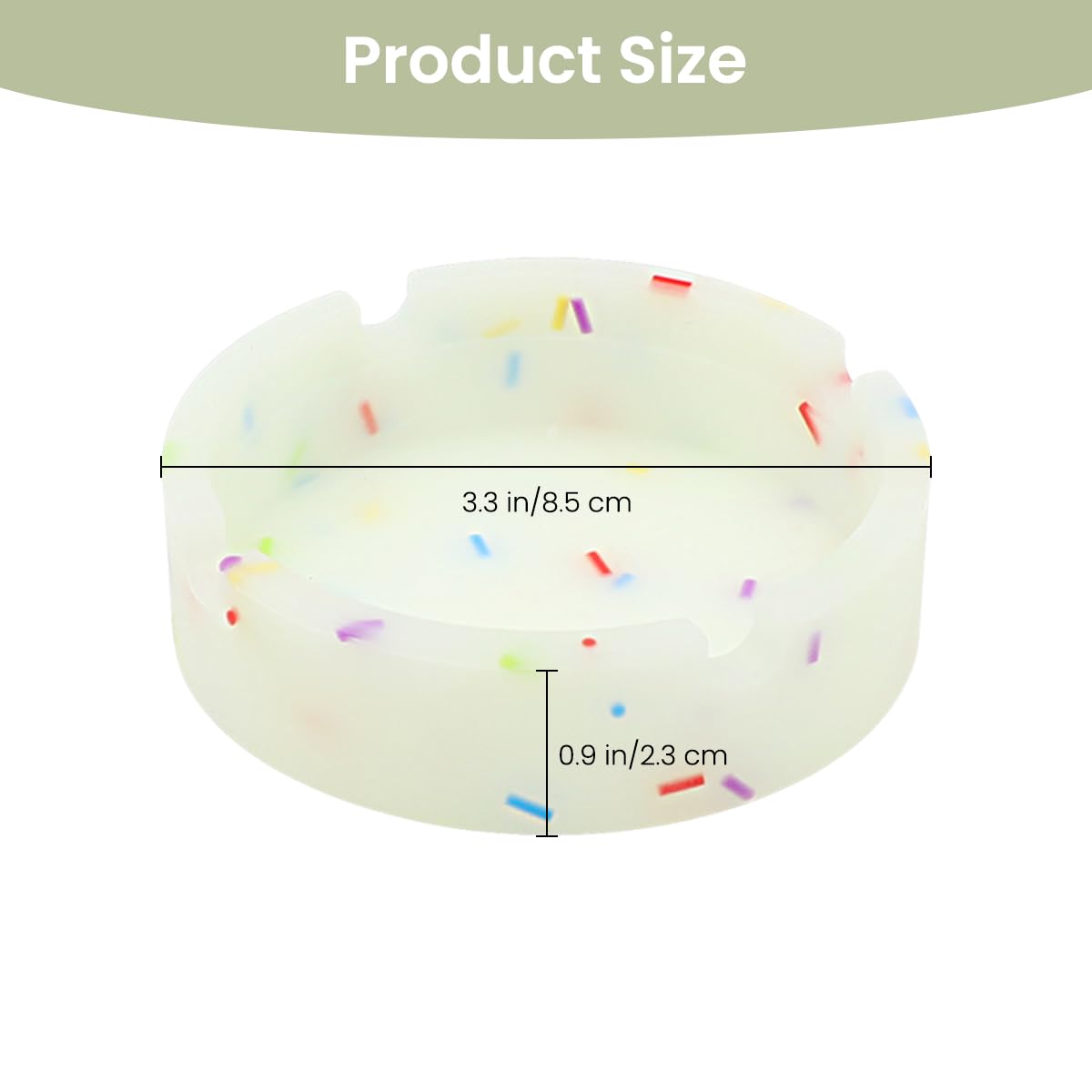 HASTHIP Luminous Silicone Ashtray for Patio and Office with 4 Notches 3.27 in Round Design | Glow in the Dark