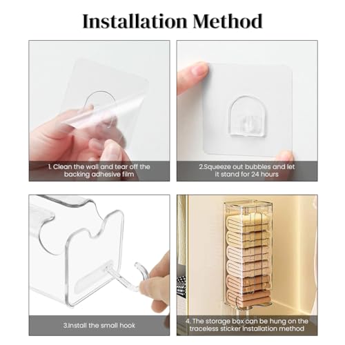 HASTHIP® 2PCS Wall Mount Clear Acrylic Sock & Underwear Drawer Organizer, Self-Adhesive Hanging Storage Box for Lingerie, Ties, Scarves, Clothes Space Saving Wardrobe Shelf, Transparent, Multipurpose
