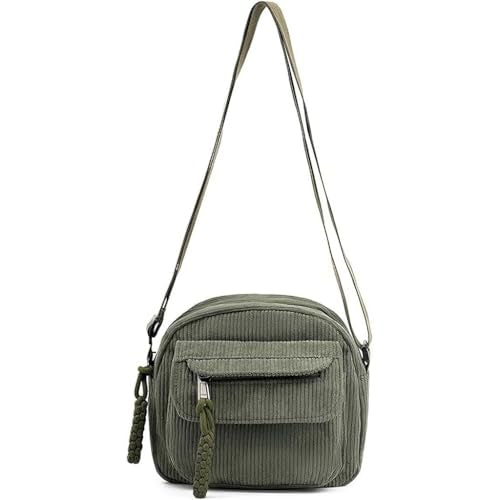 HASTHIP® Small Cute Corduroy Crossbody Bag for Women, Mini Shoulder Handbag Purse, Trendy Lightweight Messenger Cellphone Bag with Adjustable Strap, Travel Wallet Fashion Pouch