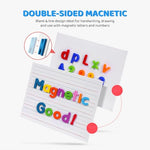 HASTHIP® 2Pcs Magnetic Small White Board Cards - 30x23cm Double Sided Lined & Blank, Dry Erase Writing Boards with Sponge Eraser & Storage Bag for Kids, Students, School & Home Learning