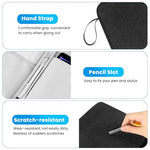 HASTHIP® 12.9 inches Tablet Sleeve with Handlefor iPad Waterproof Travel Zipper Bag with Utility Mesh Pocket Travel Accessories Bag Universal Tablets Pad Organizer Bag, Black