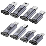 HASTHIP® 8Pcs USB OTG Adapter Kit,USB C/Lightning/Micro USB/Type C to A/Mini Converter,Multi OTG Extender Compatible with iPhone iPad MacBook Android Tablet Data Sync & Charging Set