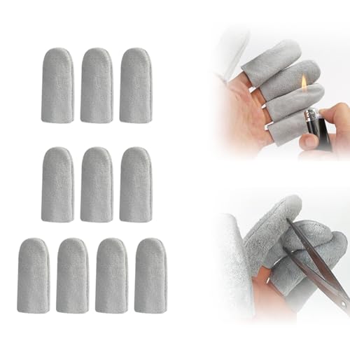 HASTHIP® 10Pcs Convertible Finger Cots,Thicken Synthetic Flocking Finger Sleeves,Reusable Guards for Carving Engraving Art Crafting Woodworking Fingertip Protectors One Size