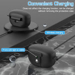 HASTHIP® Earbuds Case Cover for Sony WF-1000XM5 (2023), Soft Silicone Protective Shell with Snap Lock, Shockproof & Scratch-Resistant Wireless Earbuds Cover with Lanyard and Carabiner, Black