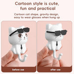 HASTHIP® 9PCS Cat Wall Hooks PVC Cartoon Tail Adhesive Towel Home Decor Utility for Kitchen Wardrobe Door Bathroom