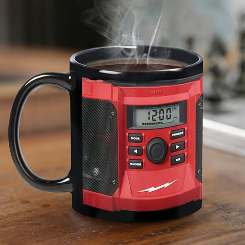 HASTHIP® 11 oz Ceramic Mug, Black Speaker Design, Perfect for Daily Coffee & Water, Ideal Home Kitchen Decor, Coffee Bar Accessories, Great Gift for Family, Office Team Building, Holidays