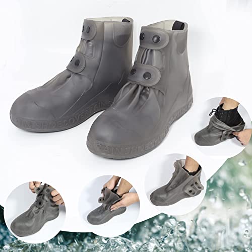 HASTHIP® Silicone Rain Shoe Cover for Rain Waterproof Shoe Cover for Kids Men Women with Double-Breasted, Anti-Slip TPE Sole Wear-resistant Reusable Shoes Protector for Rainy Season (for Size 5.5-7.5)