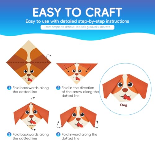 HASTHIP® 108 Sheets Origami Paper Kit for Kids, 3D DIY Craft Set with Tutorial Guide, Gift Box, 5.5 Inch Square Colored Paper, Art Supplies for Creative Projects