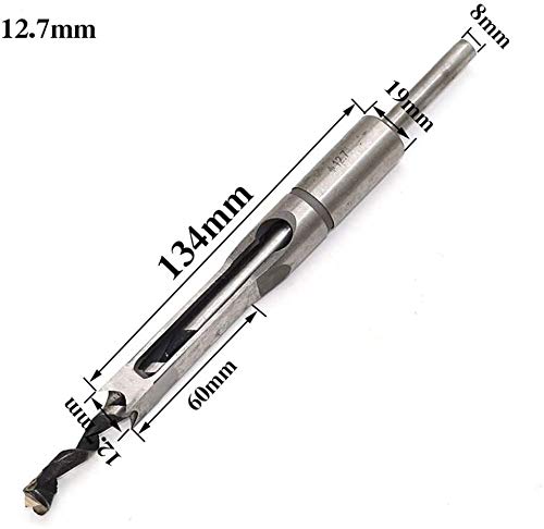 HASTHIP Mortising Chisel Square Hole Drill Bits for Wood 8–16mm with U-Shaped Core | High-Speed Steel