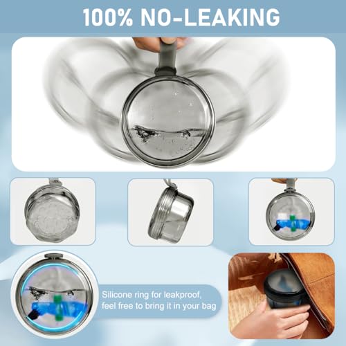 HASTHIP® Denture Bath Case, Leak Proof Retainer Box with Strainer, Denture Cleaning Cup Holder for Soaking Dentures, Travel Aligner Container, Mouth Guard Storage Case