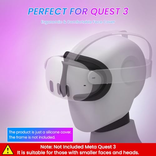 HASTHIP® VR Face Pad for Meta Quest 3, VR Face Cushion Pad Mask for Quest 3 Headset Face Pad, Silicone Face Pad Reuseable Meta Quest 3 Face Cushion Pad for Quest 3 Headset Original Headset Accessories