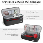 HASTHIP® Travel Storage Bag Compatible with Dyson Airwrap, Shark Flexstyle, Revlon Hair Dryer, Double Layer Portable Carrying Case with Organizer, Waterproof Protective Pouch for Hair Styling Tools
