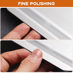 HASTHIP® 3Pcs Food Serving Tray 304 Food Grade Food Plates 36x20cm Rectangle Deli Serving Plate Party Plates Big Size Food Plates Food Serving Tray for Wedding, Festivals, BBQ, Buffet