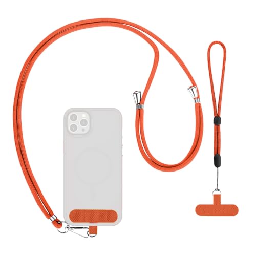 HASTHIP® Phone Neck Strap and Wrist Strap Adjustable Nylon Phone Sling Strap with Attachment Insert Quick Release Phone Strap Phone Shoulder Strap Universal Phone Strap Lanyard, Orange