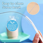 HASTHIP® 12PCS Straws for Stanley Cup with 2 Silicone Smile Cloud Straw Caps and 1 Cleaning Brush 12.2 Inches Reusable PE Replacements for 40oz Tumbler