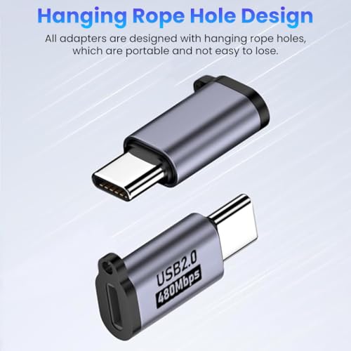 HASTHIP® 8Pcs USB OTG Adapter Kit,USB C/Lightning/Micro USB/Type C to A/Mini Converter,Multi OTG Extender Compatible with iPhone iPad MacBook Android Tablet Data Sync & Charging Set
