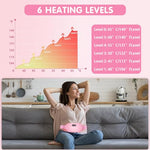 HASTHIP® Your Brand Electric Cordless Heating Pad for Back Pain Relief, Period Cramps, Belly Warmer, 6 Heat Levels & 6 Massage Modes, Auto Shut Off, Portable Rechargeable Menstrual Heating Pad Gift