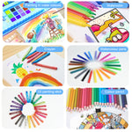 HASTHIP® 208 Pcs Kids Art Painting Kit Colour Set Painting Art Kit Art Set for Kids with Built In Folding Easel Crayons Color Pencil Pastels Multi Color Water Soluble Color Pens Birthday Gift for Kids
