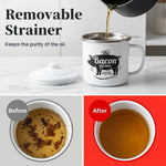 HASTHIP Grease Container with Strainer Enamel for Kitchens Use