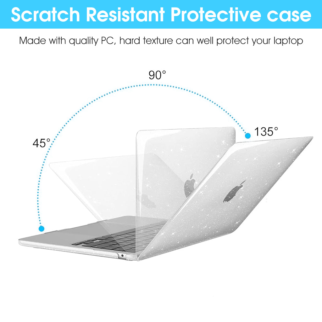 HASTHIP® Laptop Case for MacBook Air M2 A2681/M3 A3113 13.6 inch Sparkling Transparent Laptop Case Fashion Cover Transparent Laptop Case Cover Compatible with MacBook Air13.6 A2681/A3113
