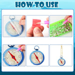 HASTHIP 12-Piece 5D Diamond Painting Keychain Kit with Acrylic Bases and Ocean Designs