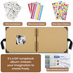 HASTHIP DIY Photo Memory Scrapbook Kit with Spiral Album, Cover Window and Decorative Accessories