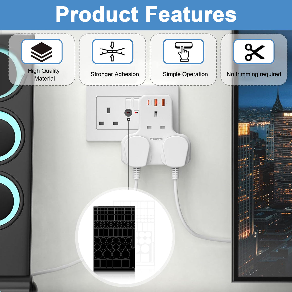 HASTHIP® 2 Sheets Blackout Stickers 140Pcs Multi Sized & Shaped LED Indicator Cover Stickers Self Adhesive Blackout Dot Stickers for Indicator Lights on Wall Switch, Air Conditioner, TV, More