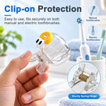 HASTHIP Cartoon Toothbrush Head Covers, 4-Pack Ventilated Clip-On Travel Protectors