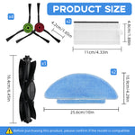 HASTHIP® Replacement Vacuum Cleaner Accessories for AGARO Alpha Robot Vacuum Cleaner, with 1 Main Brush, 4 Side Brushes, 2 Mop Cloth, 2 Filters.