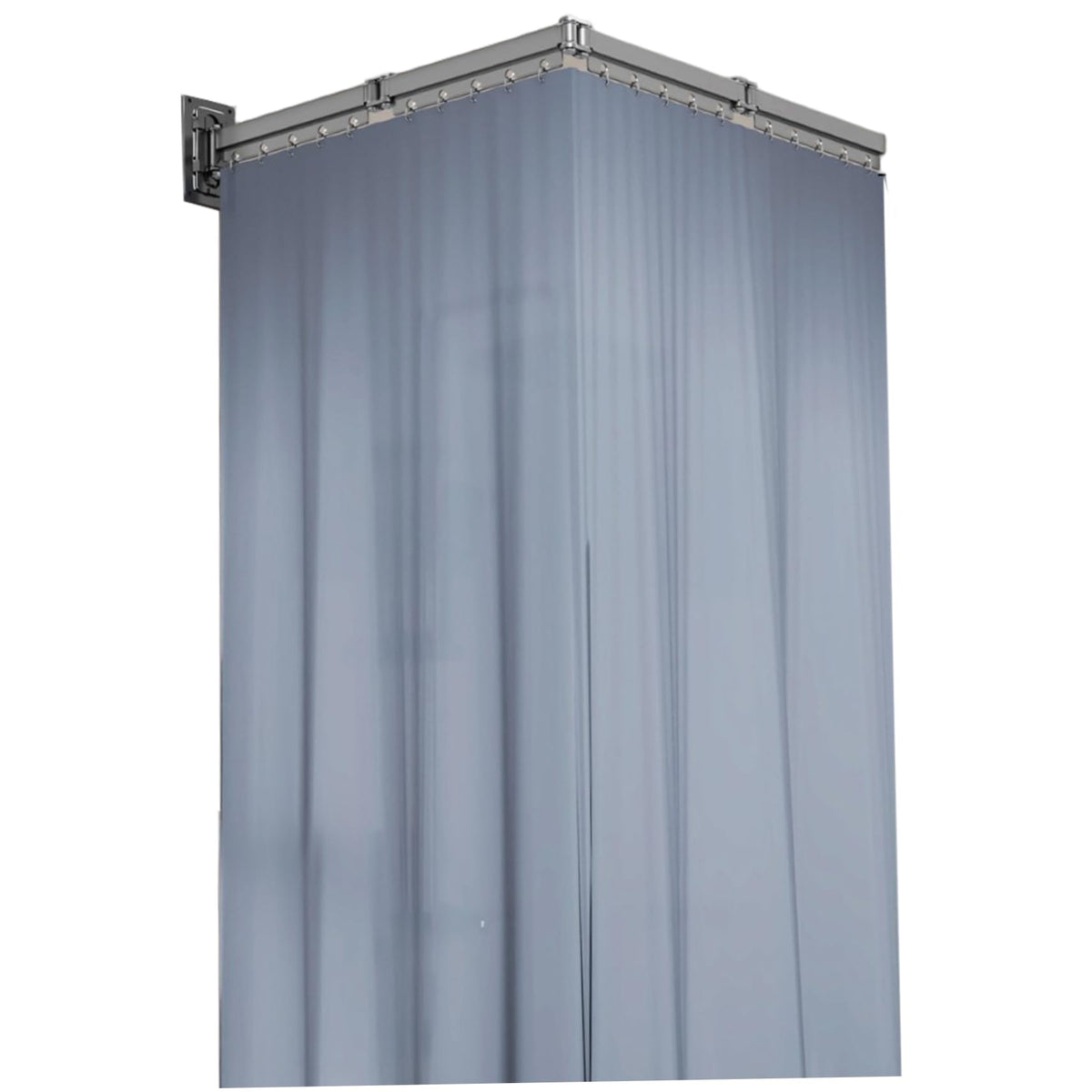 HASTHIP Retractable Folding Shower Curtain Aluminum Rail Waterproof Polyester Cloth