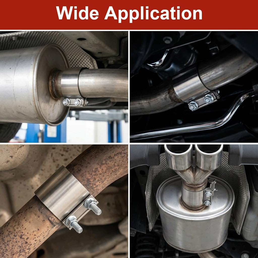 HASTHIP 2.0 Inch Stainless Steel Butt Joint Band Exhaust Clamp for Bolt-On Pipe Repairs