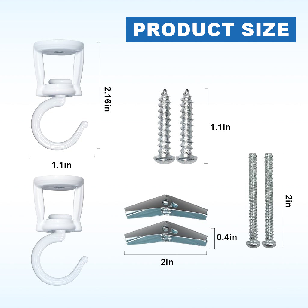 HASTHIP® 2Pcs Ceiling Hooks Screw Fixing Zinc Alloy Metal Ceiling Hooks Multi Purpose Decorative Ceiling Hooks for Hanging Planter, Flower Basket, Lantern, with Screws Pack