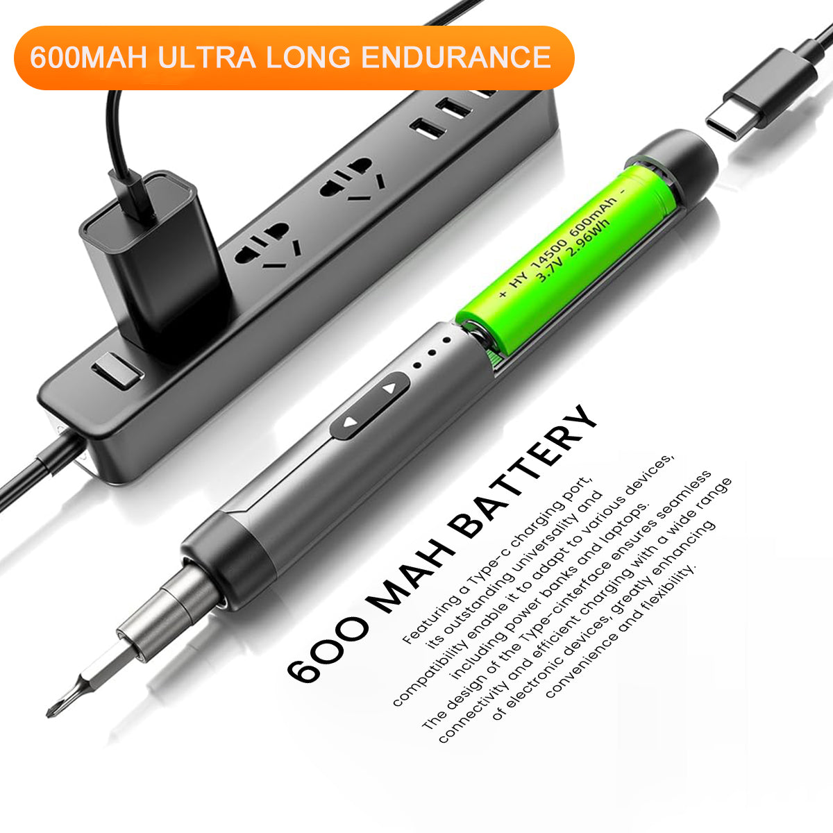 HASTHIP® Mini Electric Screwdriver, 46-in-1 Bits, Precision Electric Screwdriver Cordless Screwdriver Set,