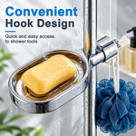HASTHIP Shower Rail Soap Dish with Twist-On Mount, Drainage Holes and ABS/POM Construction